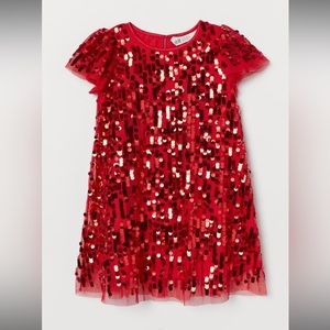 Size 7 kids H&M red sequenced party dress